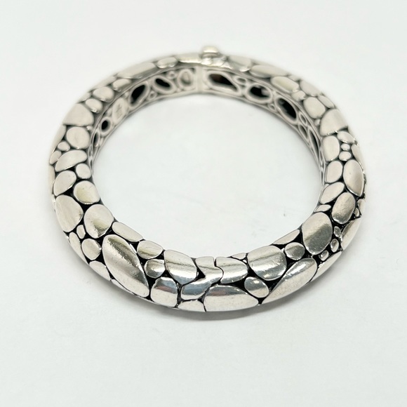 John Hardy Kali “Pebble” Hinged Bangle Bracelet .925 Sterling Silver - Picture 3 of 10